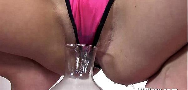  Extreme piss drinking for blonde babe who loves to suck cock